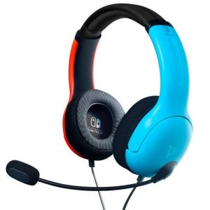 LVL40 Neon Blue and Neon Red Wired Stereo Gaming Headset for Nintendo Switch